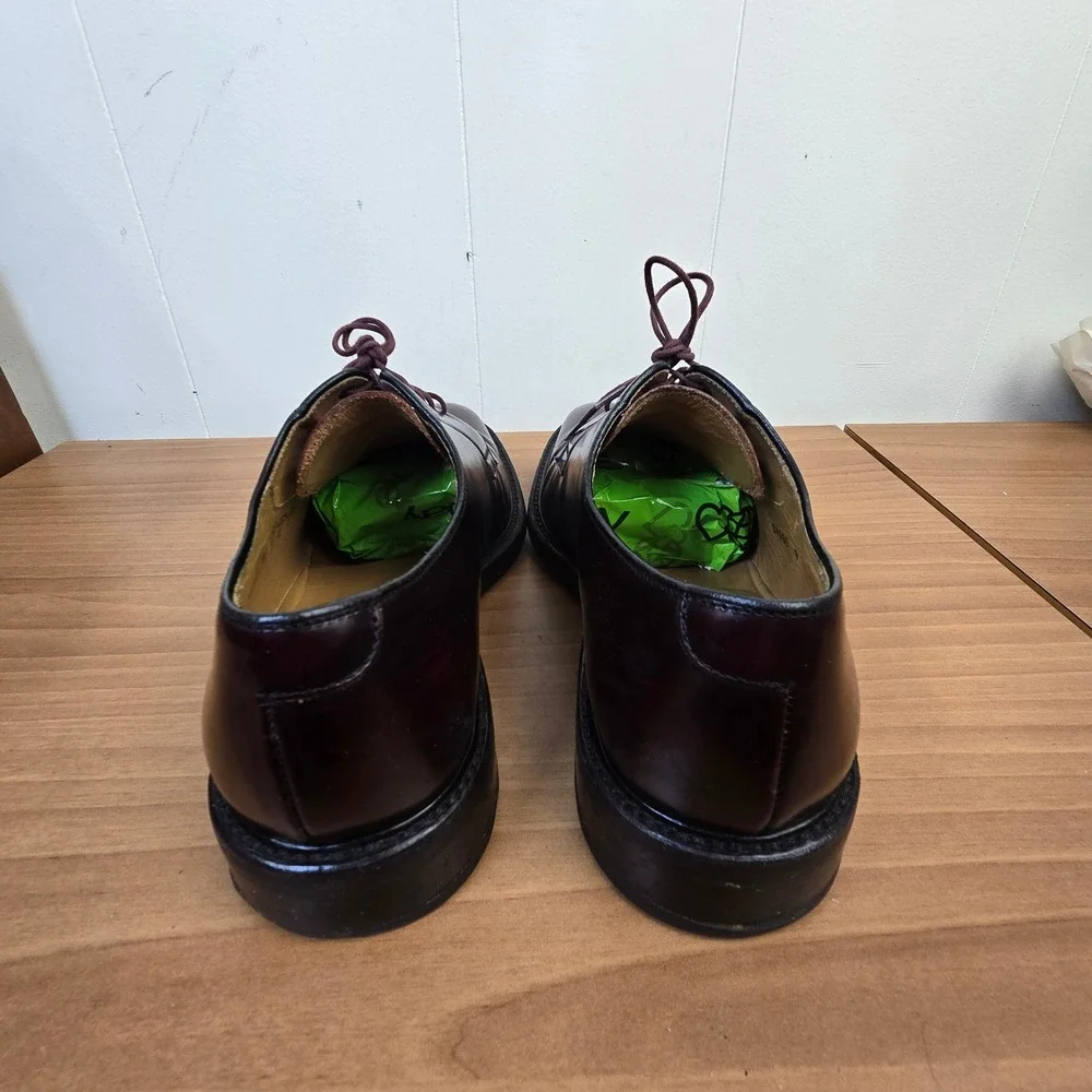 Sebago Oxblood Plain-Toe Derby Leather‎ Shoes Dainite Sole Goodyear Welt Mens 9
